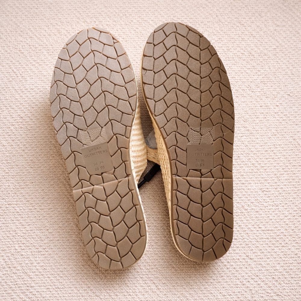 NWT BDG Urban Outfitters Madeline Natural Raffia Mary Jane Ballet Flats US 7 - Picture 5 of 5